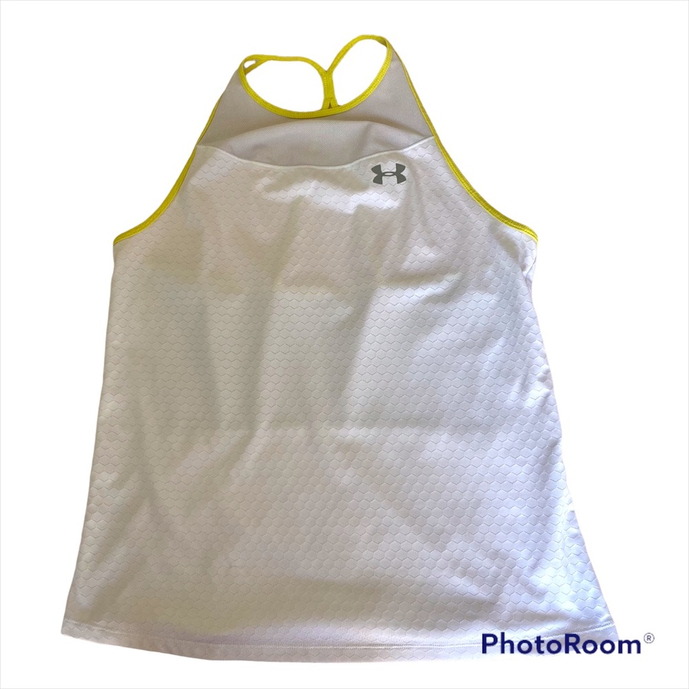 Under armour white and yellow  tank top